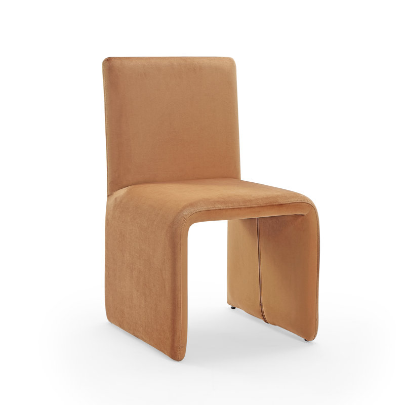 Chaise de salle à manger en velours Odelia, Whisky