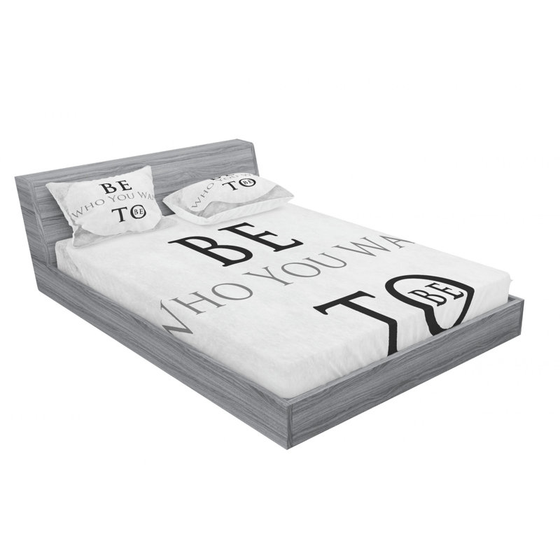 Microfiber Patterned Fitted Sheet, Full/Double Fitted Sheet with 2 Pillowcases