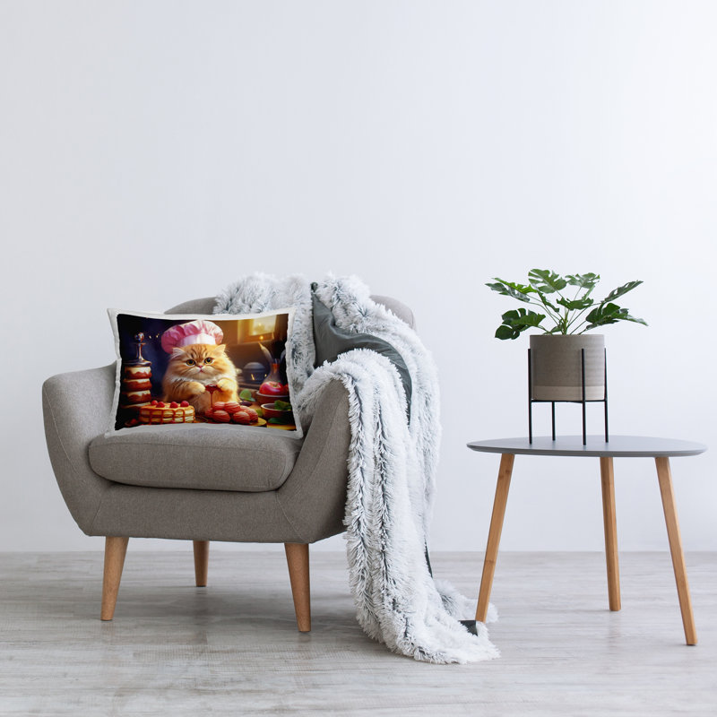 Coussin décoratif imprimé Fluffy Baker Cat par Image World