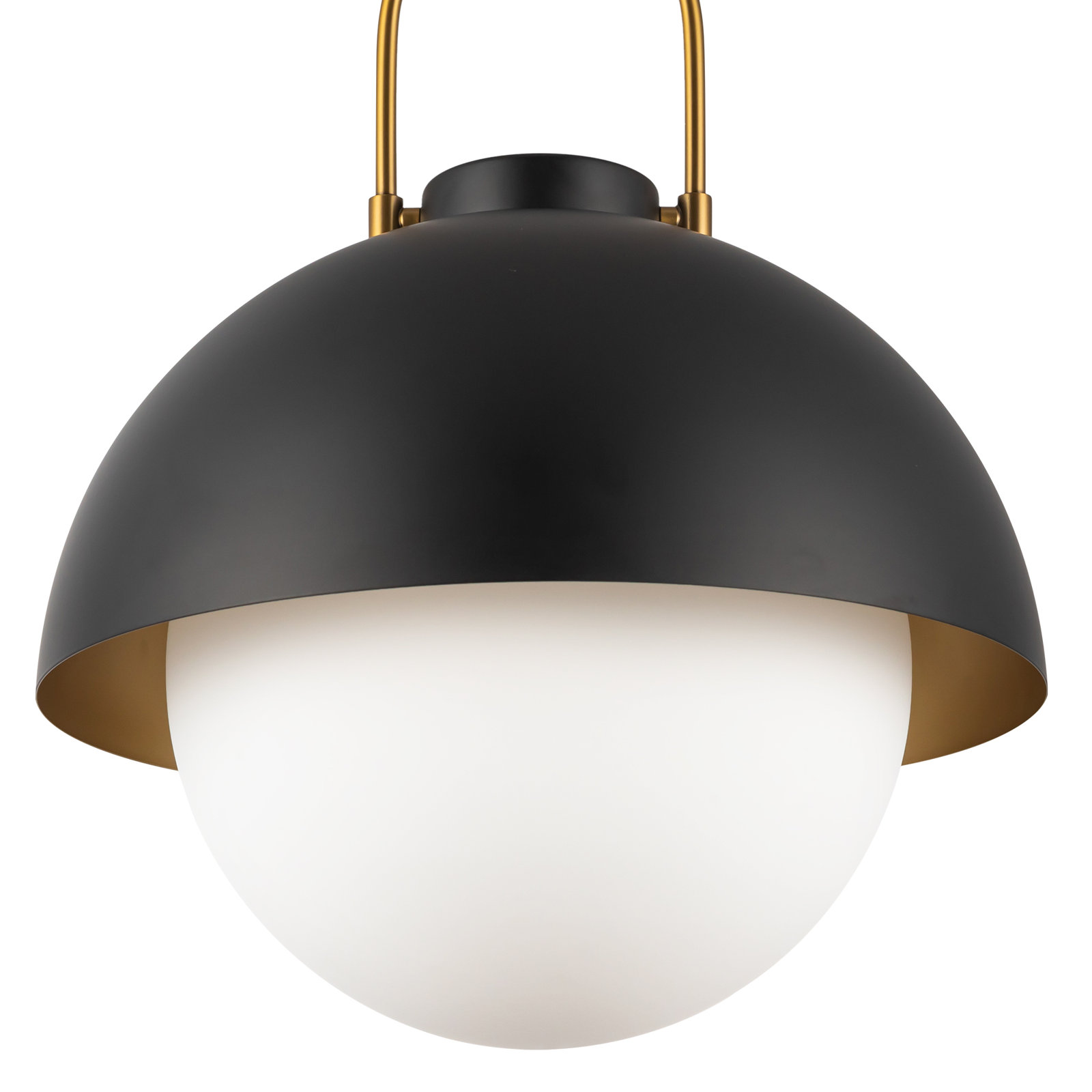Navarre Single Light Glass Pendant, Matte Black