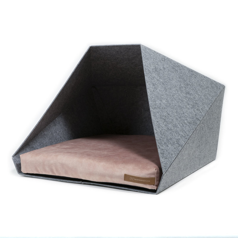 Polyester Pet Bed, Grey/Pink