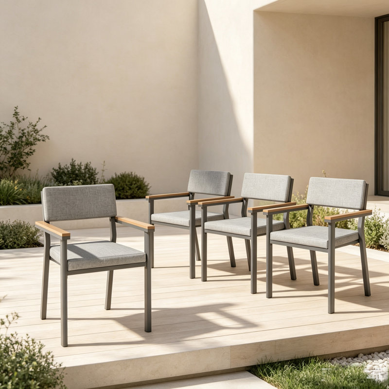 Chaises de patio pour 2 personnes, chaises d'extérieur en aluminium avec coussins épais
