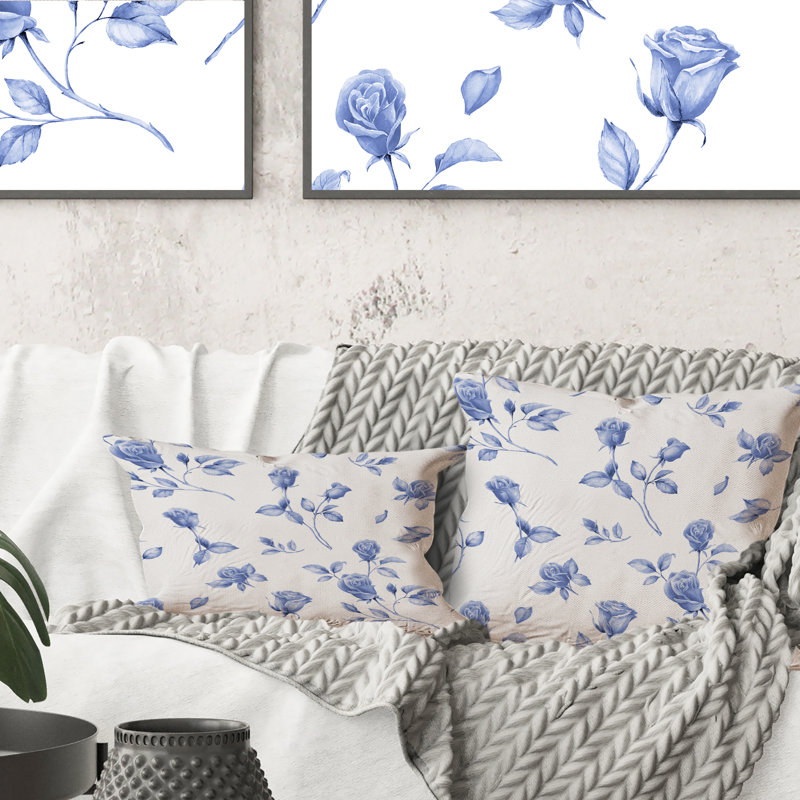 Coussin décoratif à motif de fleurs anglaises Summertime Garden Flowers, 18 po x 18 po