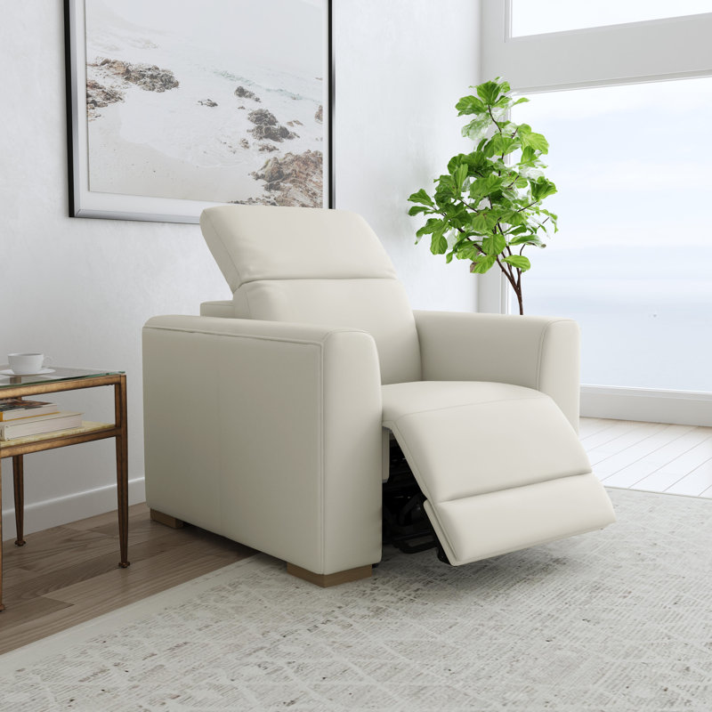 Fauteuil inclinable électrique avec appui-tête électrique réglable Celeste, Crème
