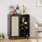 Sideboard Cabinet With Storage, 34 Inch Wine Bar Cabinet With Wine Racks, Buffet Cabinets For Home, Living Room-1701222456