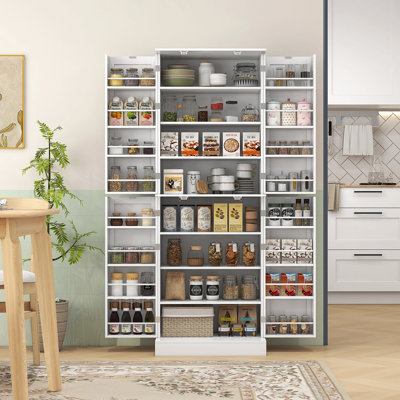 HOMCOM 65" Kitchen Pantry Cabinet, Modern Storage Cabinet With Doors And Shelves, Freestanding Cupboard For Dining Room