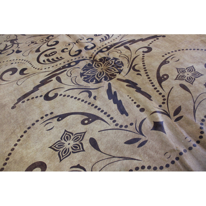 Blinnie Stenciled Print Cowhide Rug