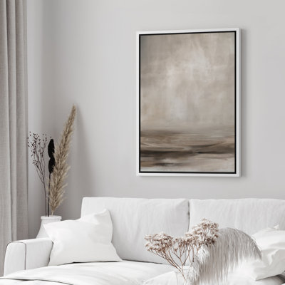 «Brown Minimalist Abstract Landscape», impression sur toile encadrée
