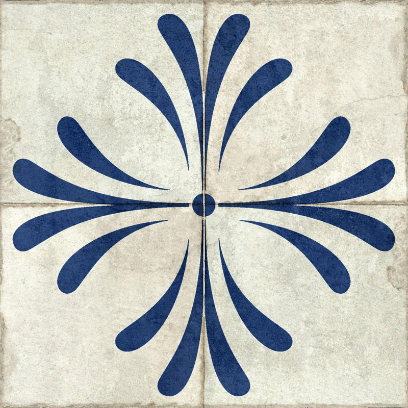 Midnight Blue and Cream Vinyl Peel and Stick Mosaic Tile Set