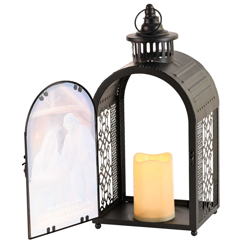 Lantern Holy Family Luke 2:14 16.5"H