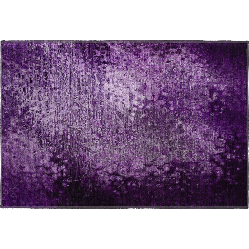 Premium Purple Microfiber Machine Washable Rectangular Rug