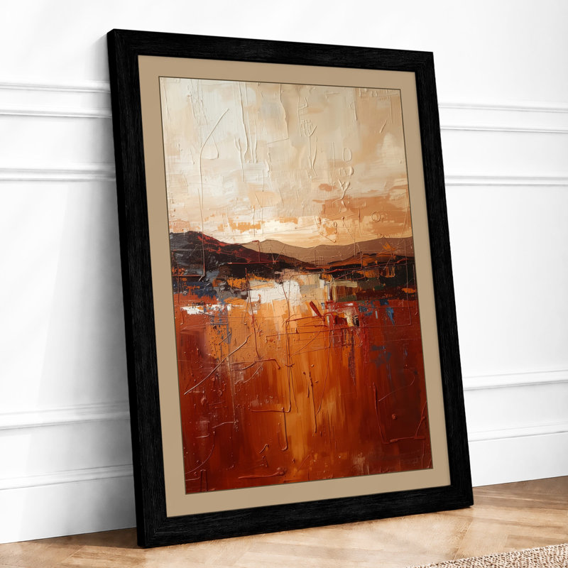 Desert at Dusk Abstract - Framed Print, A4 - 29.7 x 21.0 cm, Black