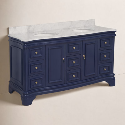 Twain 72" Carrara Marble Double Bathroom Vanity