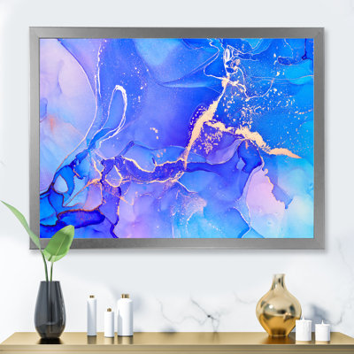 «Mauve et bleu» fuchsia liquide, art sur toile