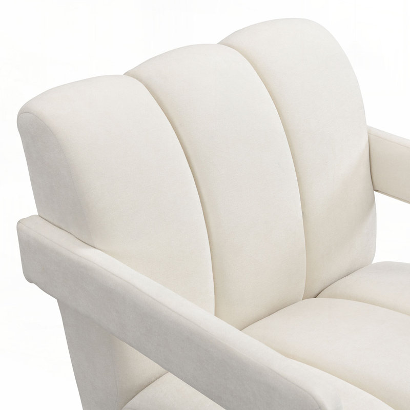 Fauteuil de loisir moderne 26,3 po, Polyester blanc