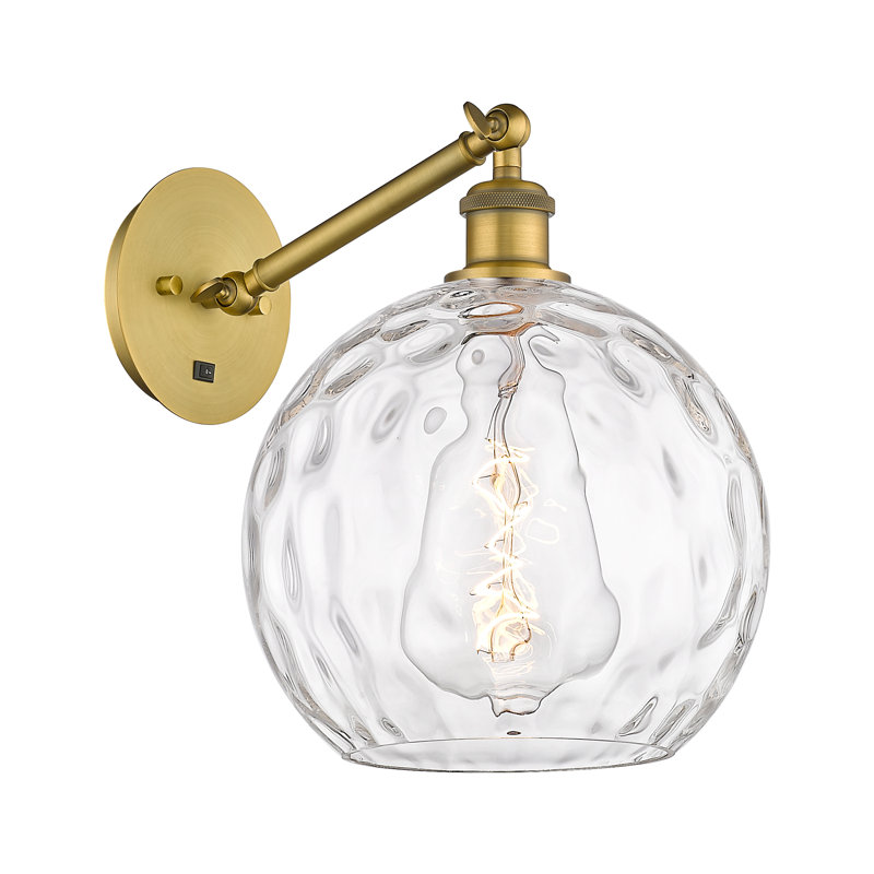 Ballston - Athens Water Glass - 1 Light Adjustable Sconce, Brushed Brass