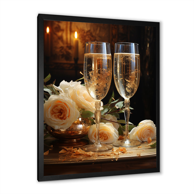 Sparkling Celebration, reproduction d'art sur toile, Cadre simple noir, H 20 po x l 12 po x P 1 po