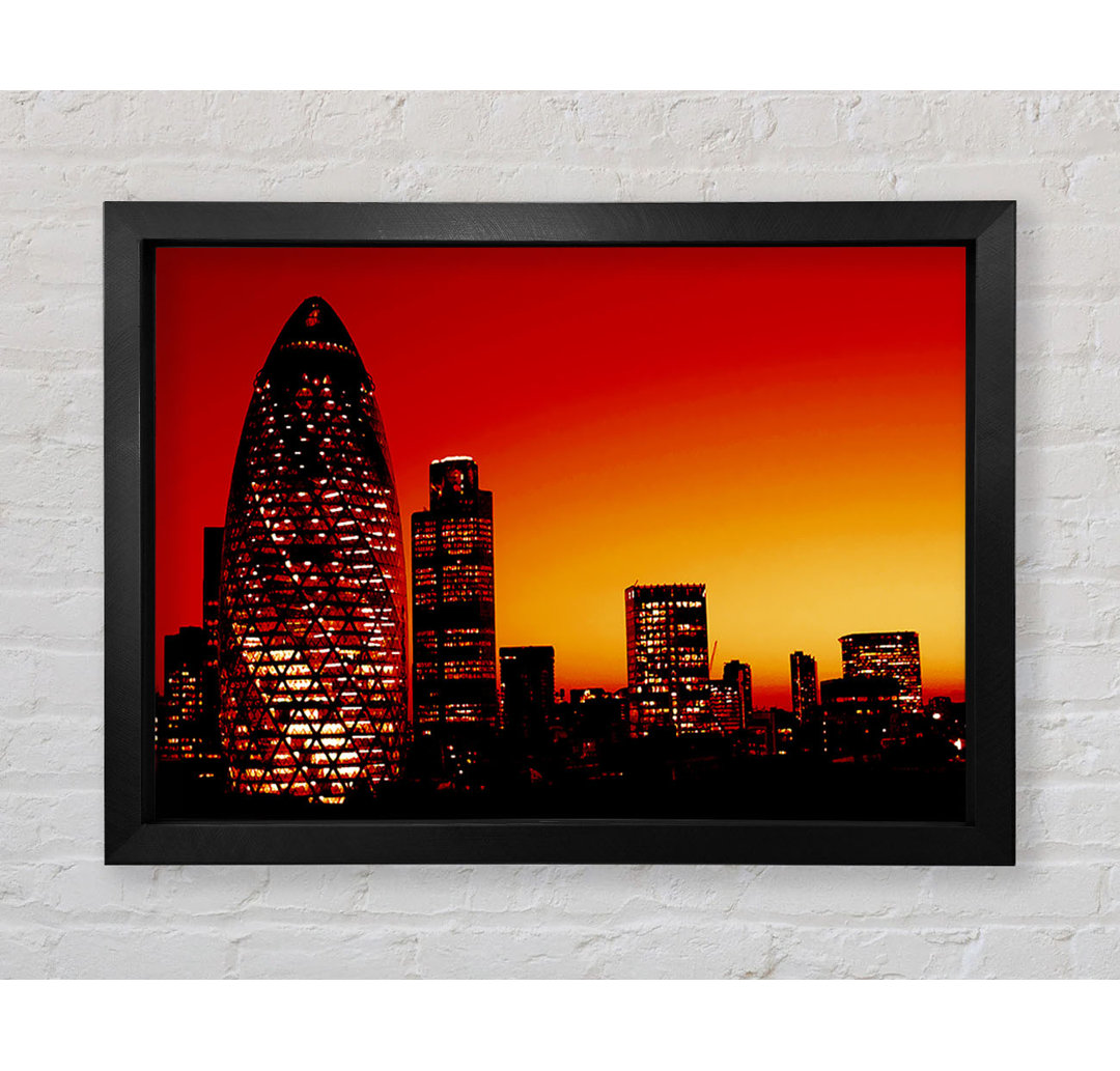 London The Gherkin Orange City - Einzelner Bilderrahmen Kunstdrucke