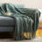 Irregular Rhombus Knitted Throw Blanket-1516267342