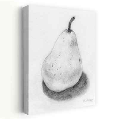 Pencil Pear Still Life Classic Elegant Organic Fruit Nature Wall Art Print