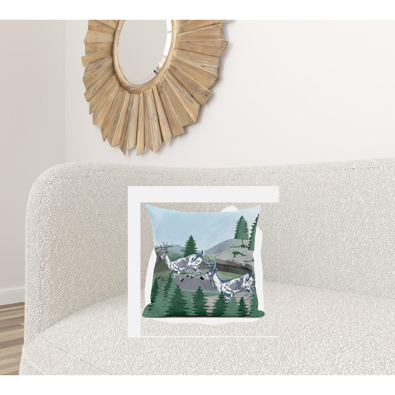 Coussin 20 po x 20 po, Vert/bleu