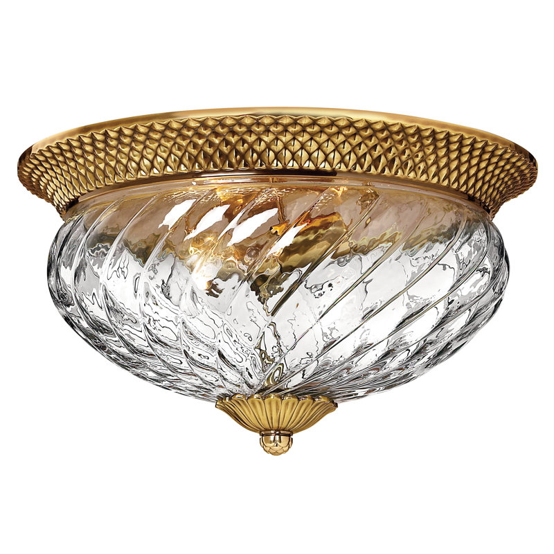 Plantation Flushmount Light , Burnished Brass