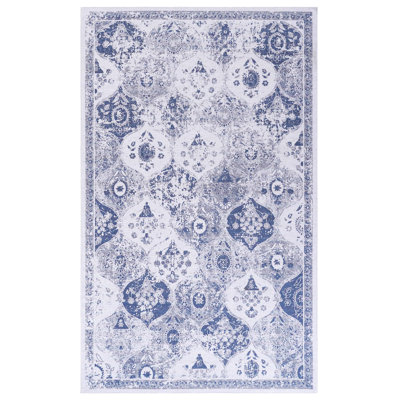 Blue 9X12 Area Rug For Kitchen - Non-Slip, Low-Pile, Washable, Foldable, A Hygienic Space Living Room Blue, Foldable Relaxing Dining
