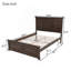 Grand lit de style traditionnel avec tête et pied de lit, lit en bois de pin avec cadre de lit renforcé-28472579