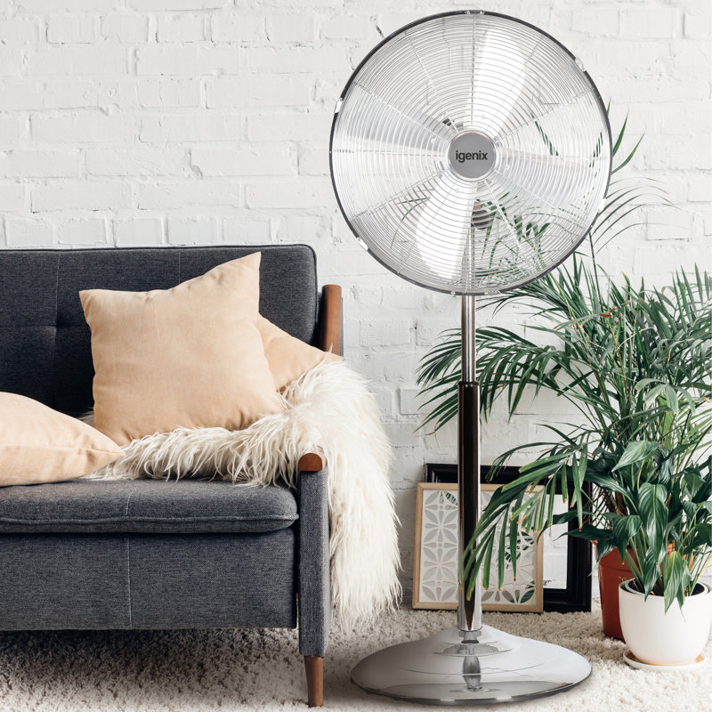 Igenix 16 Inch Pedestal Fan Chrome, Chrome