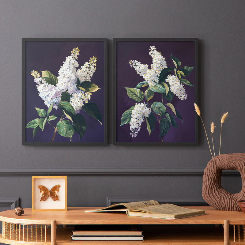 Série FLORAL CCXLV - reproduction encadrée de qualité supérieure - prête à être accrochée - aucun clou requis - aucun clou requis