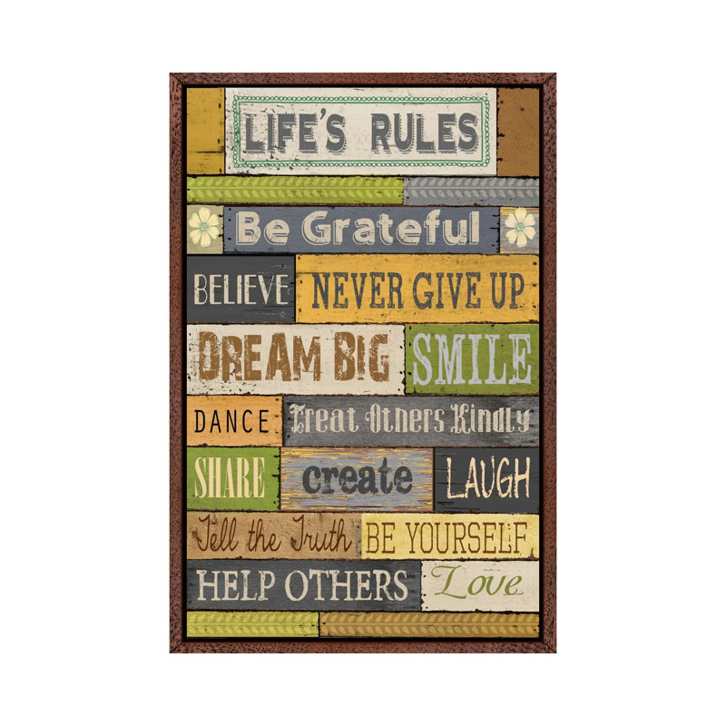Life's Rules by Conrad Knutsen - Print on Canvas, 101.6 cm H x 66.04 cm W, Classic Wood Floater Framed