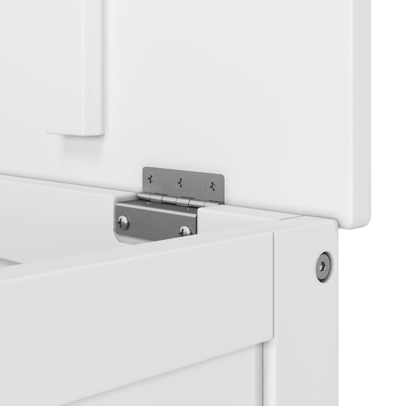 Coffre de rangement en bois 33 po, Blanc