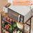 Rolling Kitchen Storage Microwave Cart With Adjustable Shelf On Lockable Wheels, Kitchen Island Cart With Countertop Baker’S Rack With Tilt-Out Baskets For Kitchen, Coffee Bar, Or Living Room