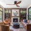 52" Mordern Farmhouse Retro Solid Wood Low Profile Flush Mount Ceiling Fan With Light And Reversible Quiet Motor