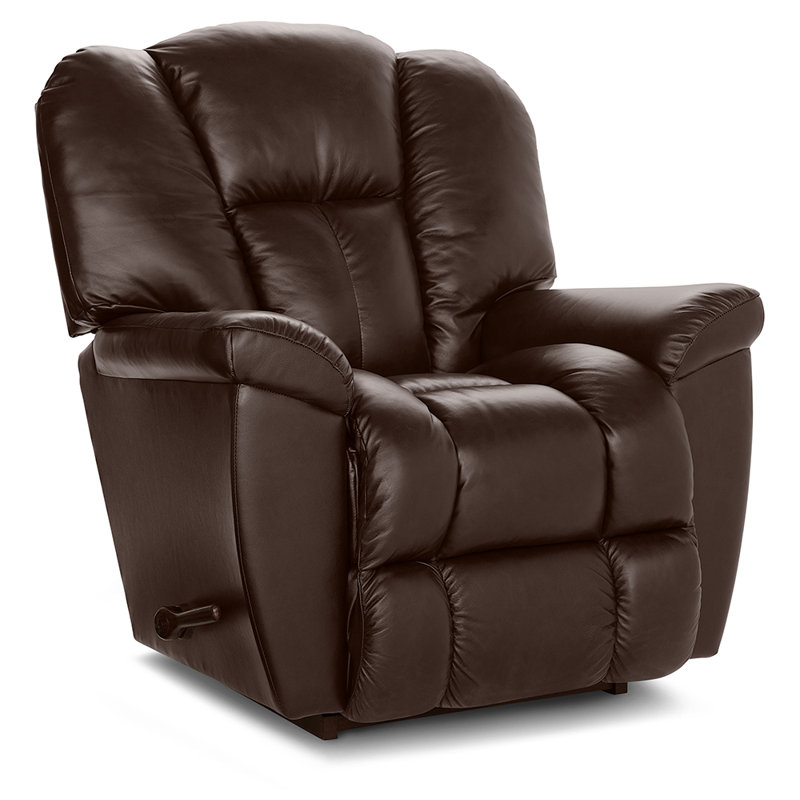 Fauteuil inclinable manuel berçant en cuir Maverick, Brun, Manual