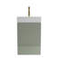 Armoire de salle de bain autoportante moderne, conception rayée, matériau standard E1, fermeture en douceur, meuble-lavabo de 20 po avec lavabo blanc, motif tendance, planche, fermeture en douceur, 50 000 cycles