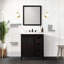 30,67 po De meuble-lavabo brun l 21 po x P 21,25 po avec comptoir en marbre de culture, robinet, miroir de 28 po et taches de rayures