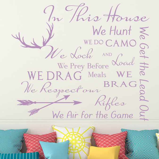 Décalcomanie murale citation règles maison family, Lilas