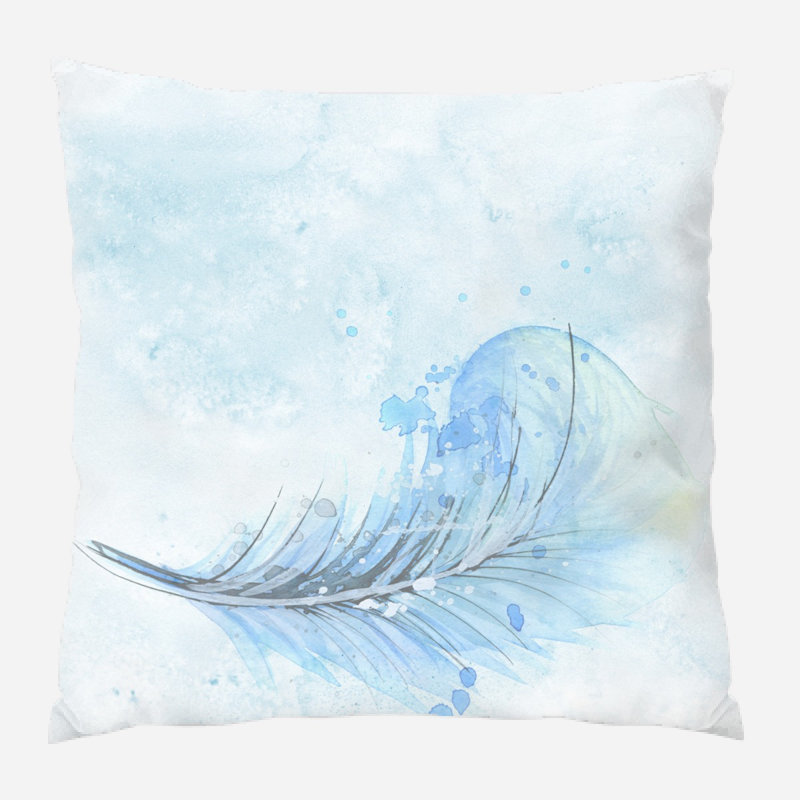 Coussin décoratif en plumes Sasheer, Microsuède, Intérieur