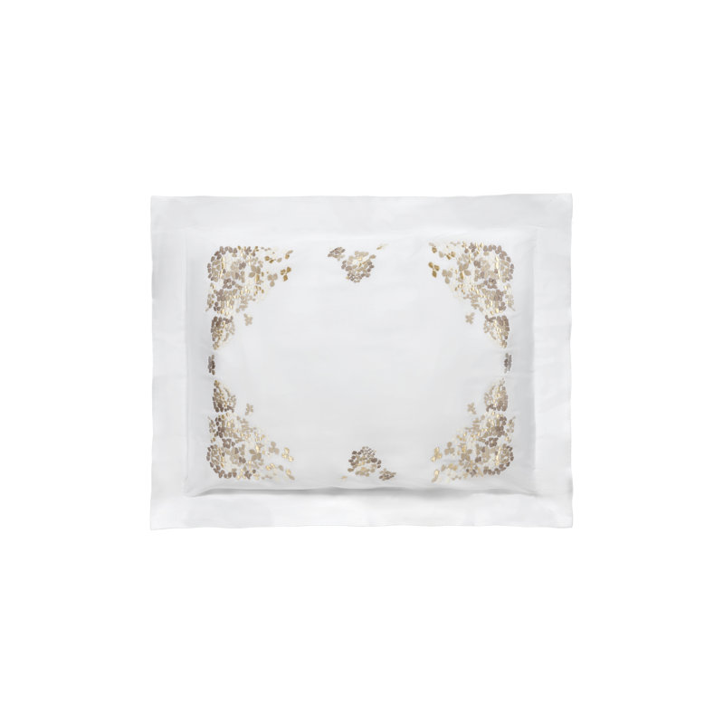 Ibla Embroidery By DEA Sateen Sham, Standard Sham, Colonial Gray