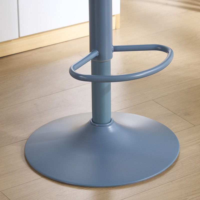Meli Height-Adjustable Swivel Bar Stool, Bleu