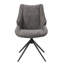 Chaise d'appoint en chenille Malika brun gris avec pivot (ensemble de 2)