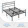 Minimalist Metal Bed Frame with Slatted Headboard