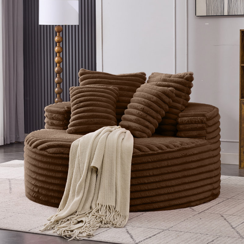 Upholstered Chaise Lounge, Brown