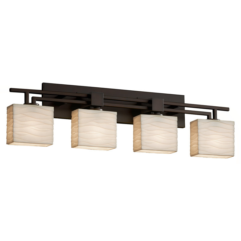 Éclairage pour salle de bain 4 lumières Donasia, Bronze foncé