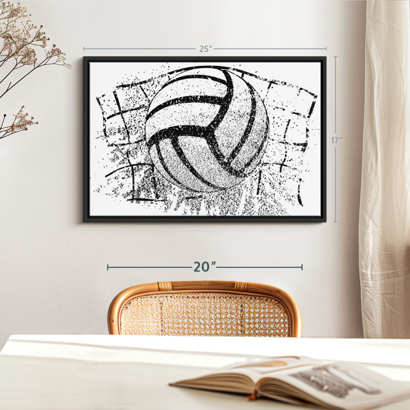 «Grunge Volleyball Canvas Print», 17" H x 25" W