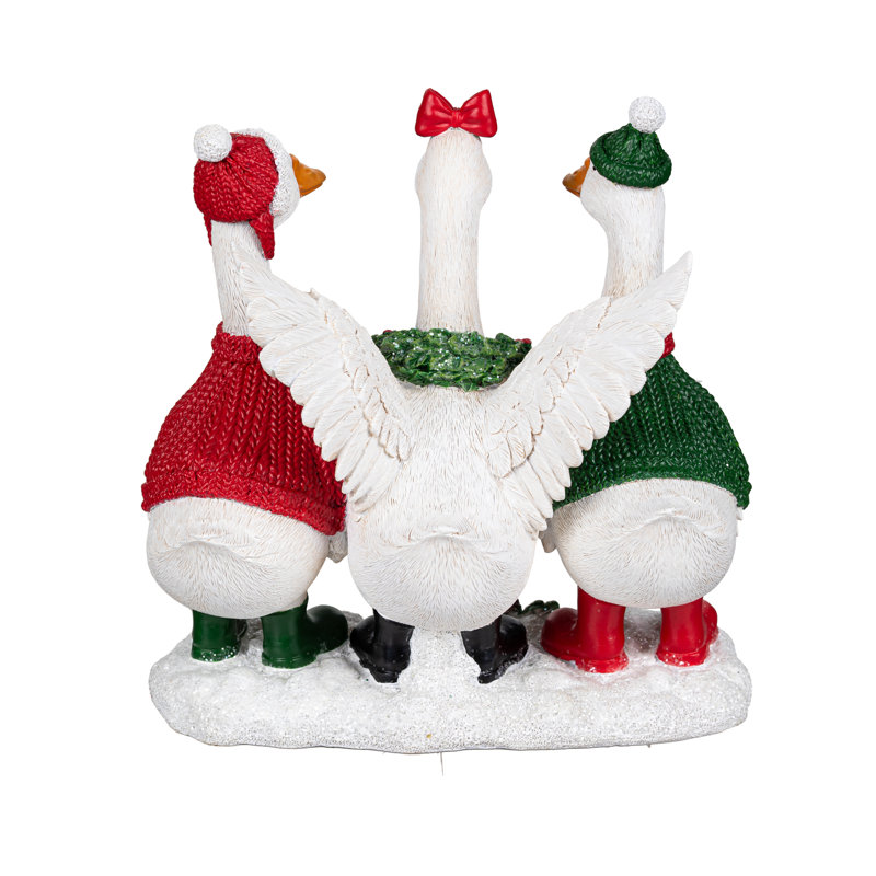 Statuette d'oie de Noël en résine Holly Homestead, 19 cm de hauteur