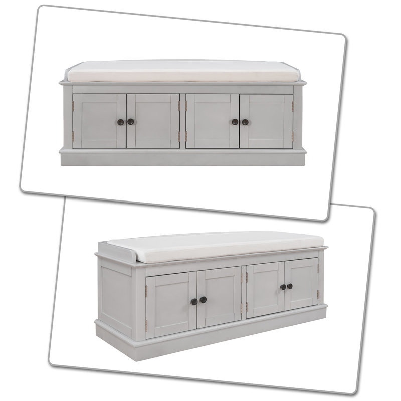 Banc de rangement Calena, gris