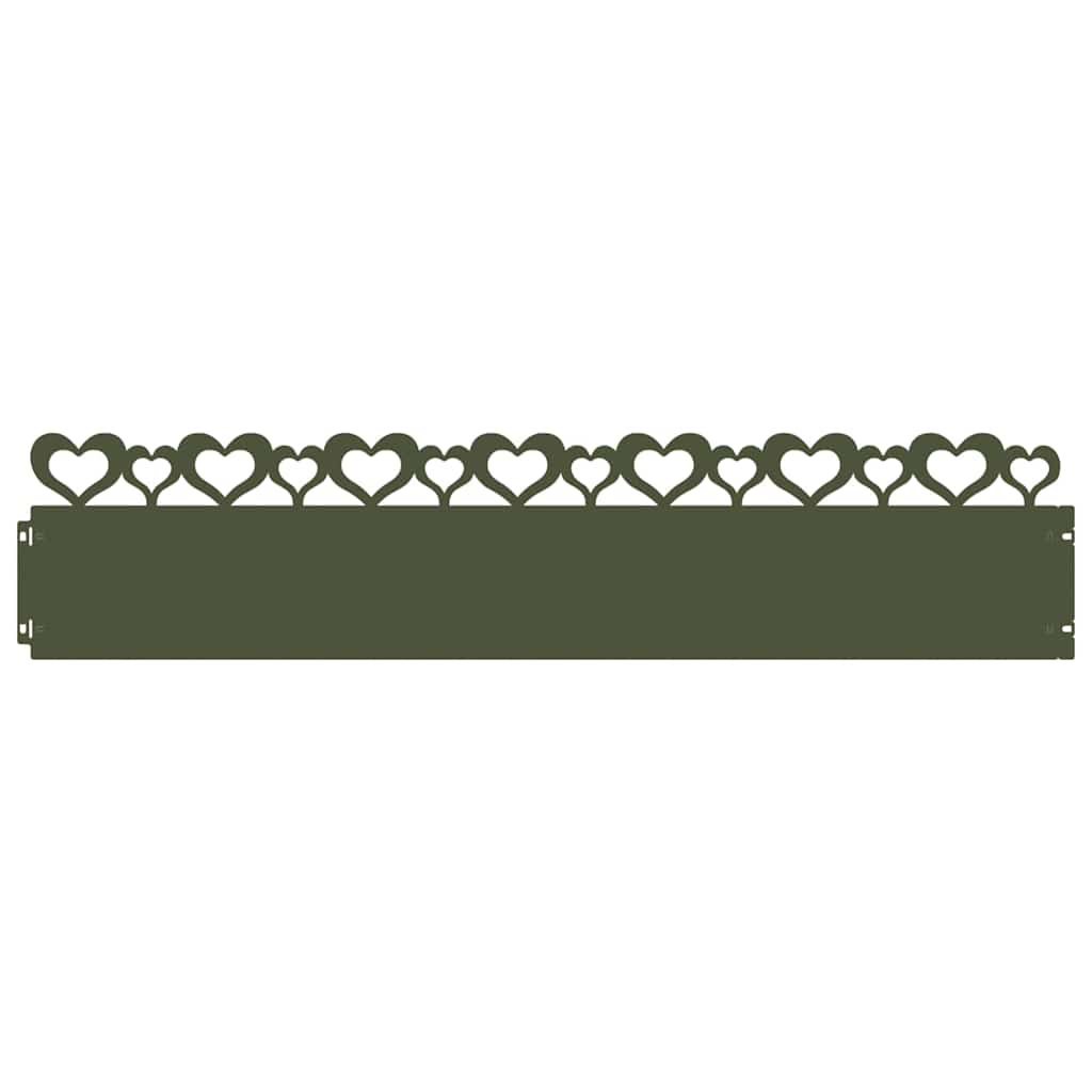 Vidaxl Lawn Edgings 30 Pcs Olive Green 103 X 0.05 X 22 Cm Steel