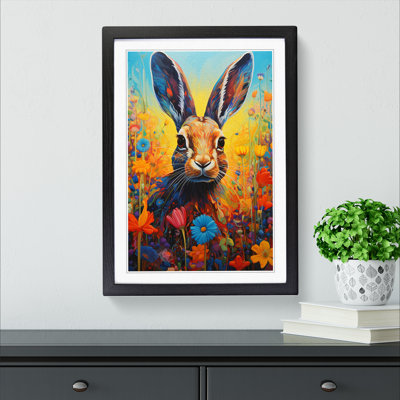XYZ-FRM-V1223-5326 Rabbit Informel - Single Picture Frame Print on Wood